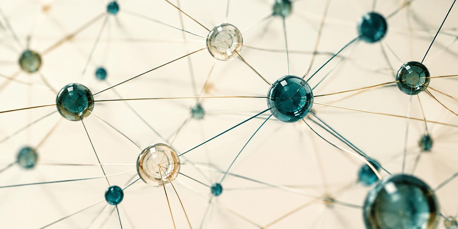 Abstract network of connected nodes representing trusted systems